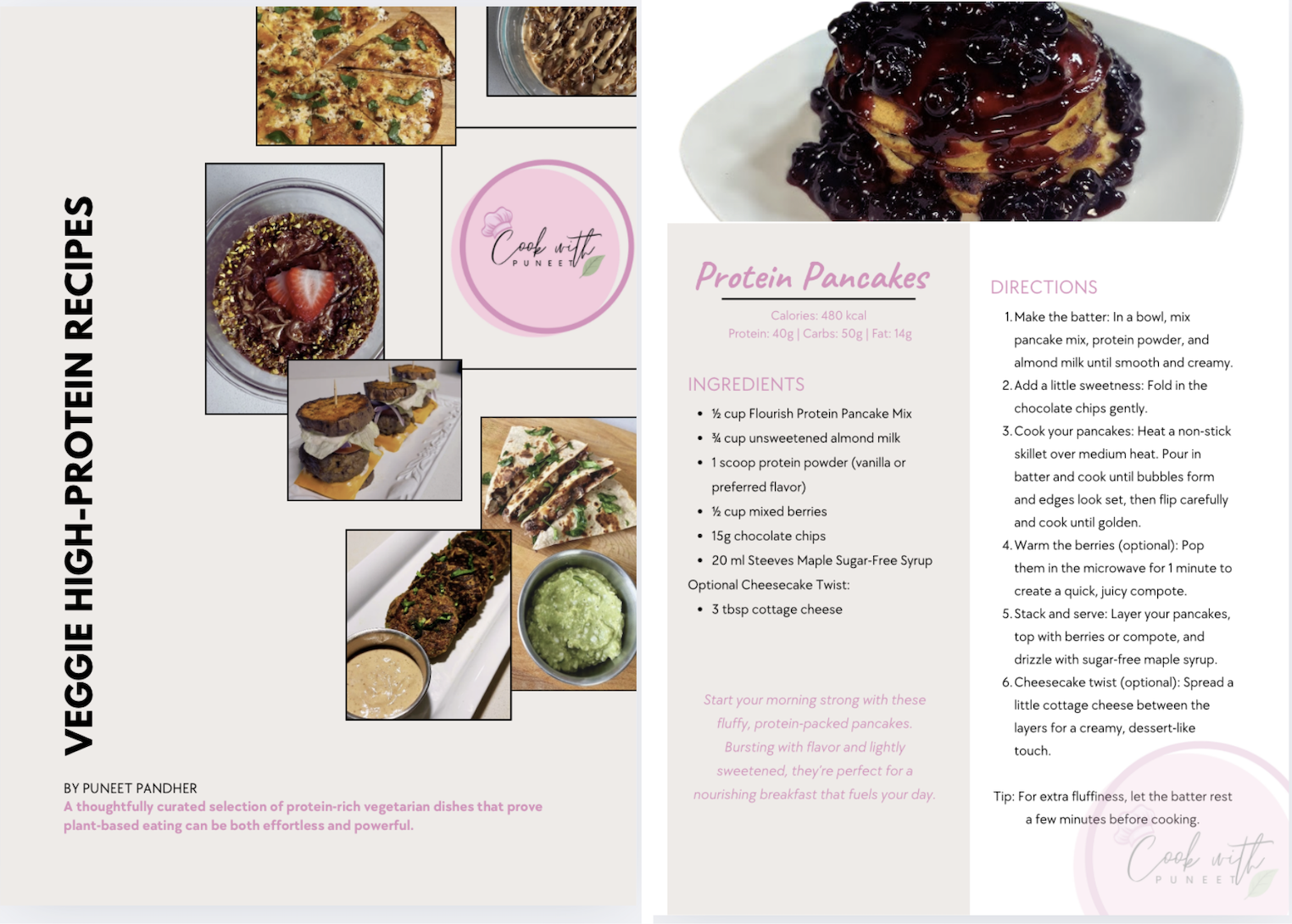 Cookbook preview layout